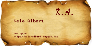 Kele Albert névjegykártya