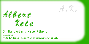 albert kele business card